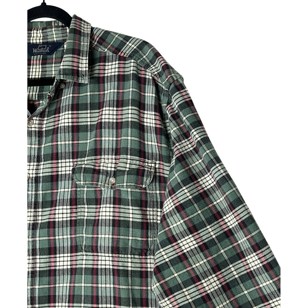Woolrich Flannel Shirt Men's 2X Plaid Long Sleeve Button Down Pocket Outdoor - Picture 4 of 8